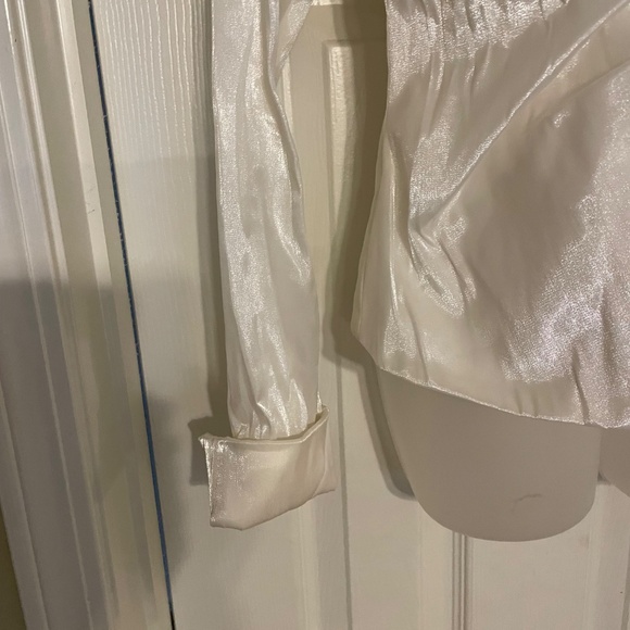 VINTAGE  DELARU UNIQUE WHITE BLOUSE, size 8,NWOT - Picture 4 of 8